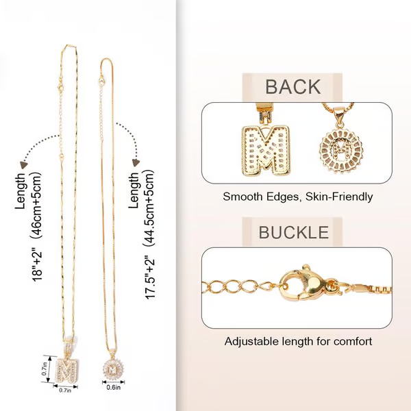 Initial Letter Pendant Necklaces
