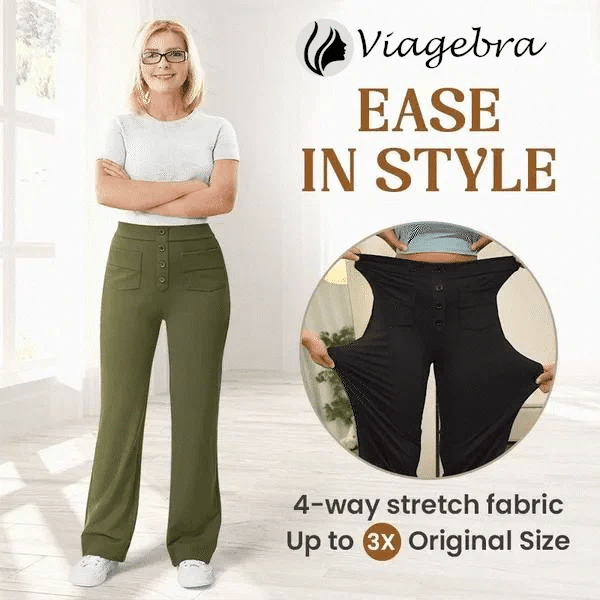 Womens Casual High Waist Stretch Pants