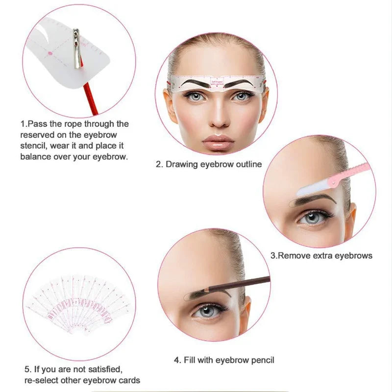 Silicone One Piece Eyebrow Card Set (12 Pack)