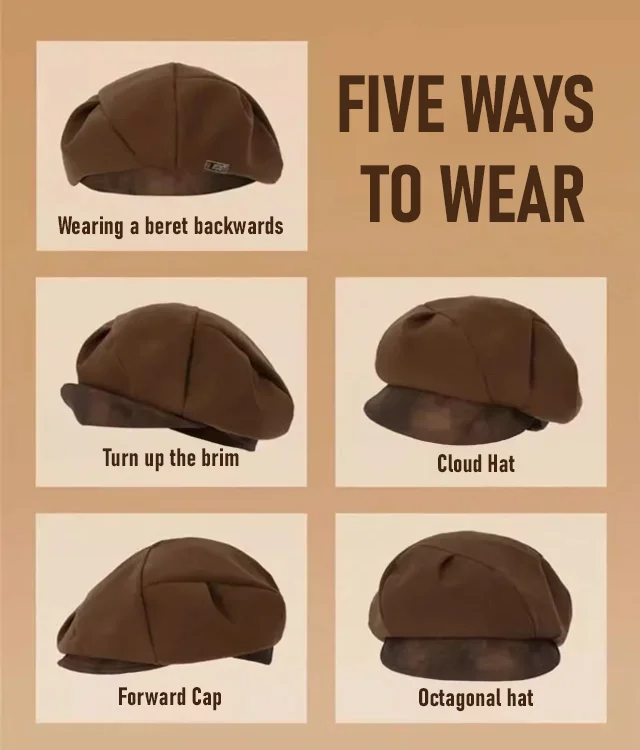 A cloud octagonal hat with five adjustable wearing styles