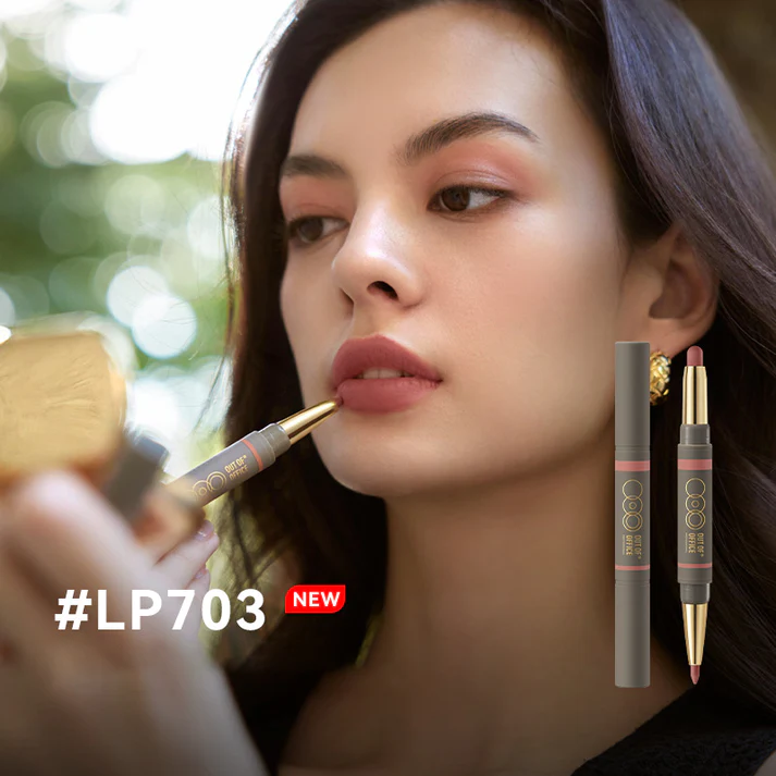 One stroke two uses double ended lipstick pencil