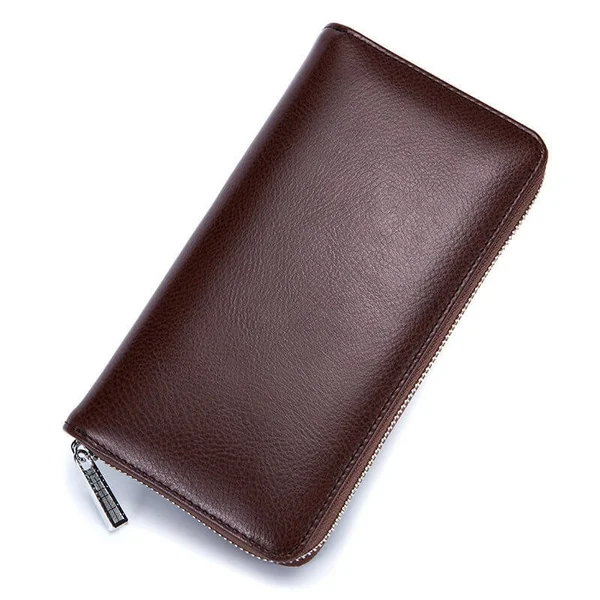 Unisex Anti Credit Card Fraud Multi compartment Genuine Leather Wallet