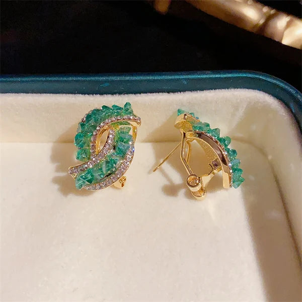 💖Mothers Day Promotion 49% Off -💕Fashion Cross Green Crystal Earrings