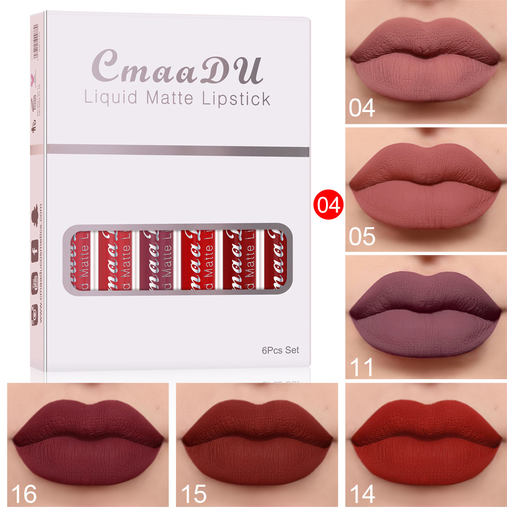 6Pcs/Set Long-lasting Matte Liquid Lipstick Waterproof