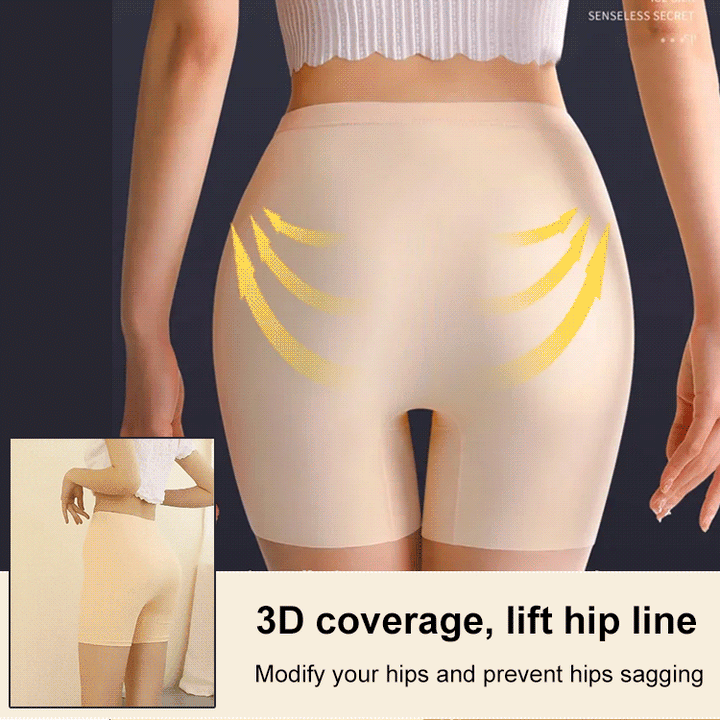 Front full coverage seamless ice silk safety pants