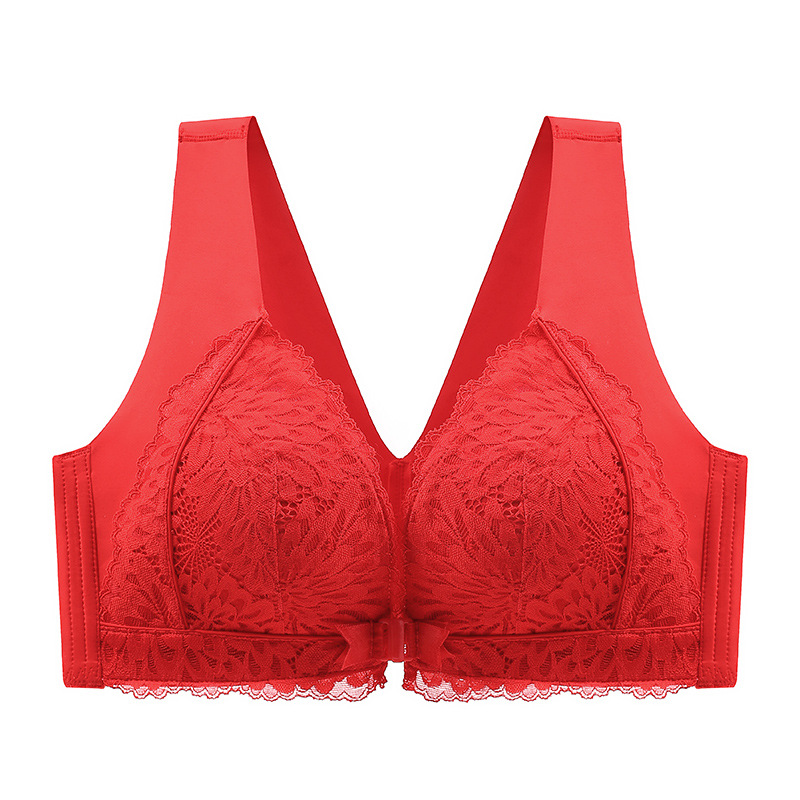 Front-Clasp Lace Bra with Lift and Anti-Sagging Design