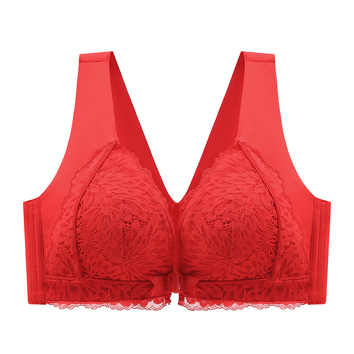 Front-Clasp Lace Bra with Lift and Anti-Sagging Design