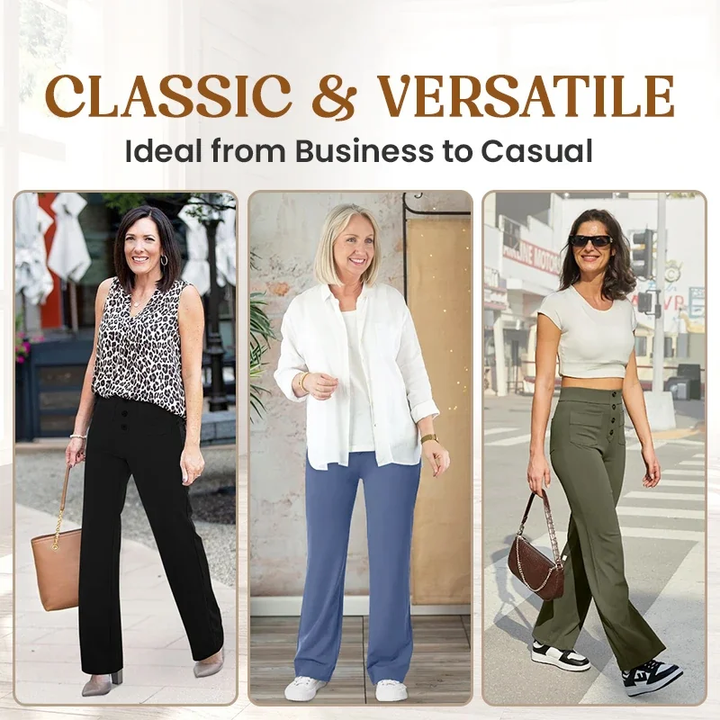 Womens Casual High Waist Stretch Pants