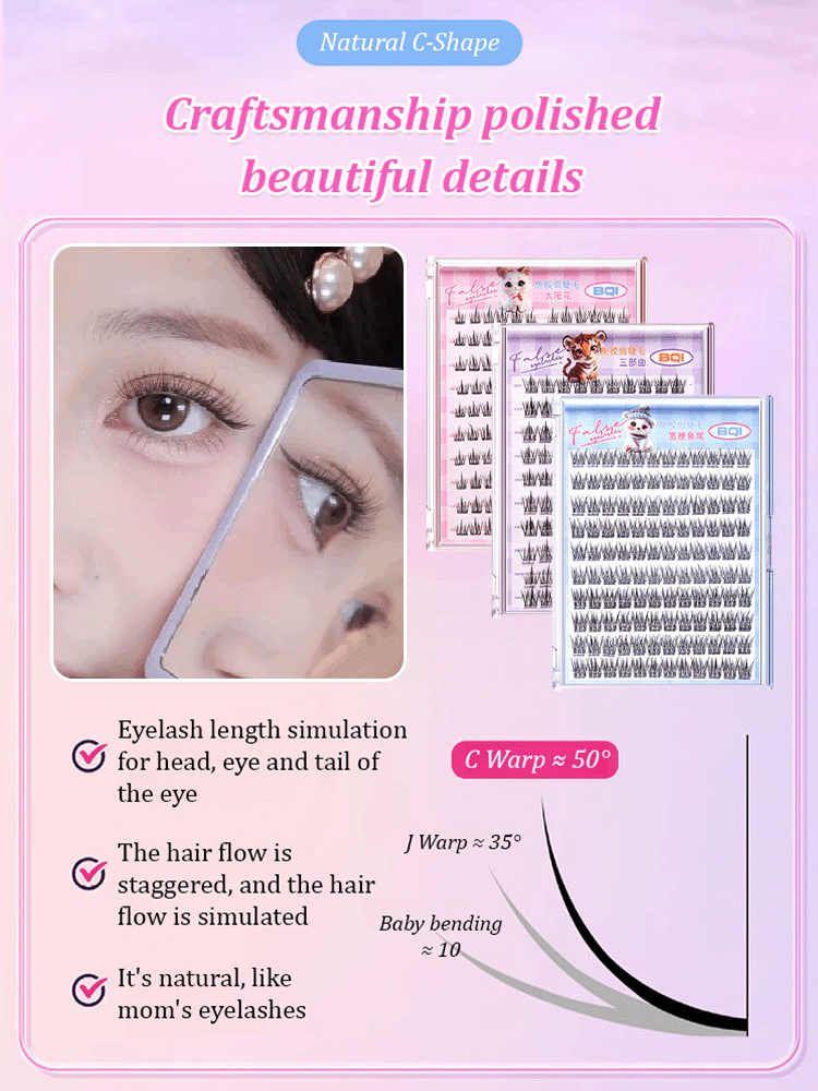 Ten rows of large capacity glue free removable false eyelashes