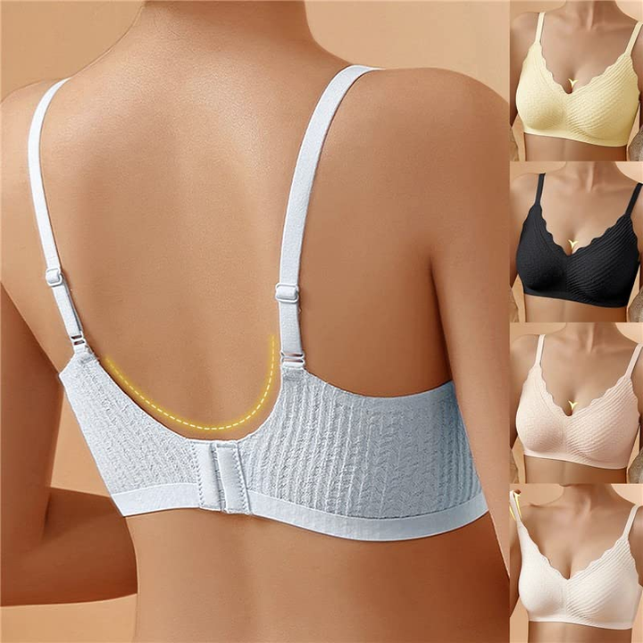 🔥Hot Sell🔥⏰LAST DAY 50% OFF⏰Transpirable Ice Silk Wireless Push Up Plus Size Bra