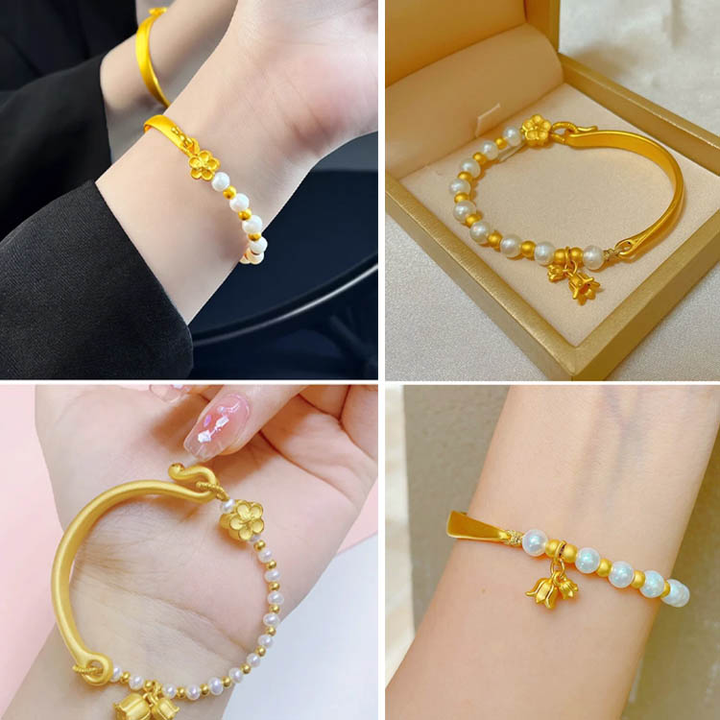 18K Gold plated Peach Blossom Pearl Bracelet