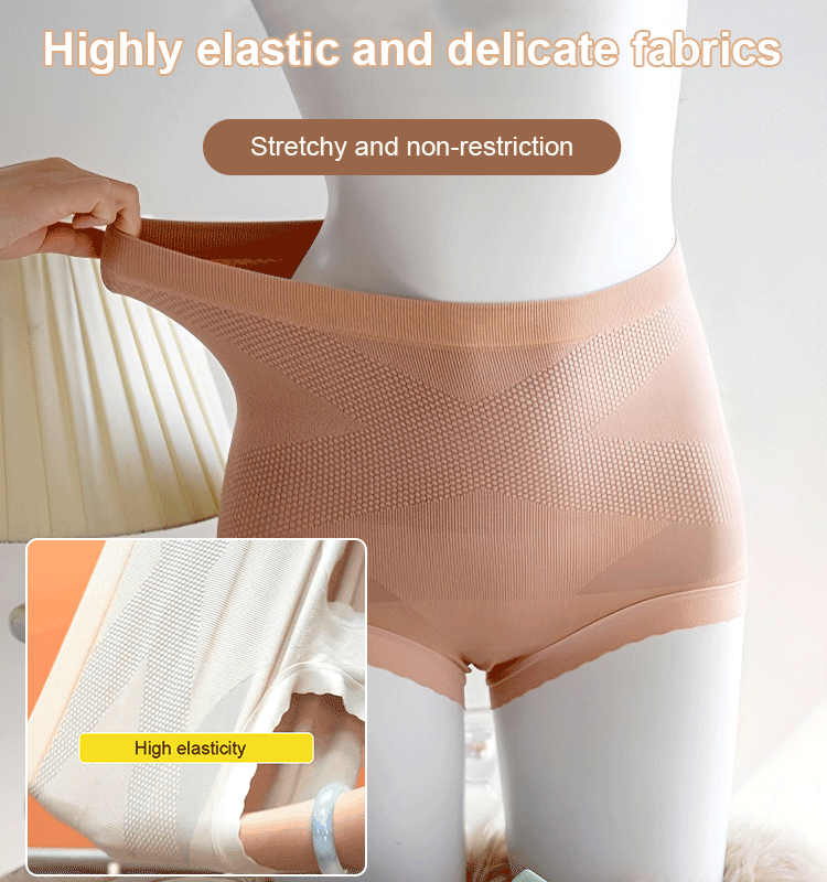 [ Antibacterial Mulberry Silk] High-waisted Tummy Control Shaping Briefs for Women
