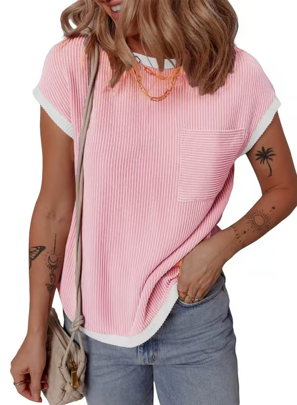 Womens Casual Short Sleeve Crewneck T Shirts