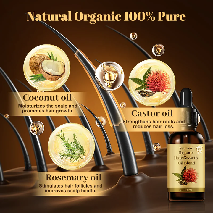 Organic hair growth oil blend