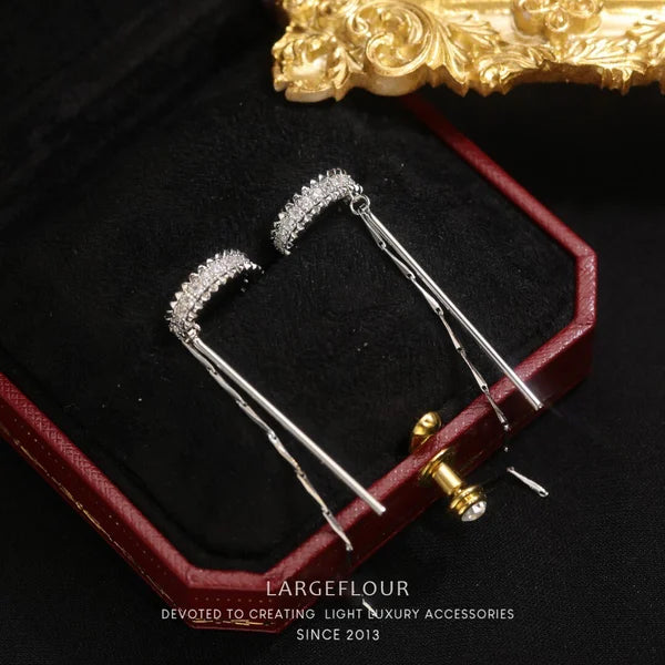 🔥Cube molecular tassel long ear clip🔥