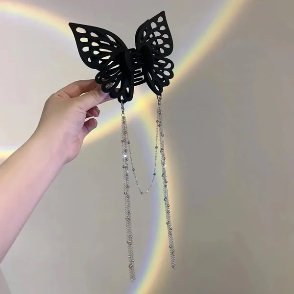 Butterfly Cutout Tassel Large Hair Clip