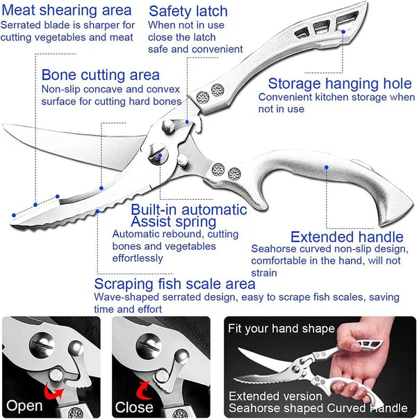 （🎅 🎁2024-Christmas Hot Sale🎁-48% ）-Heavy Duty Stainless Steel Bone-Cut Scissors