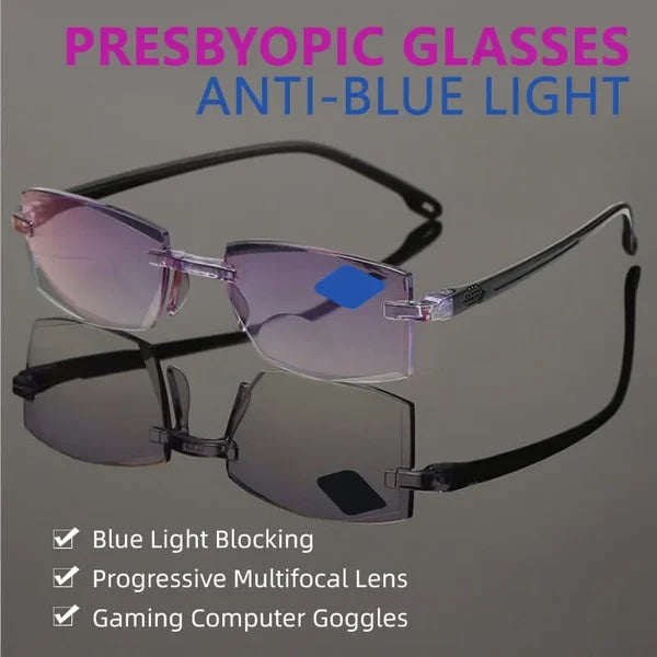 NEW DIAMOND-CUT BIFOCAL PROGRESSIVE & ANTI-BLUE EYEWEAR ULTRALIGHT READING GLASSES