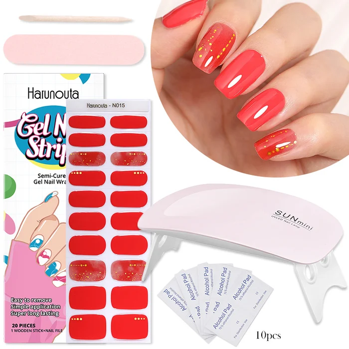 HOT SALE💅Gel Nail Stickers UV Lamp Set