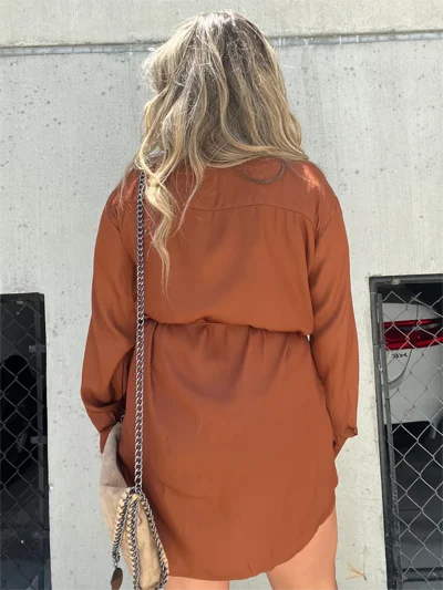 Womens Solid Color Long Sleeve Shirt Suit