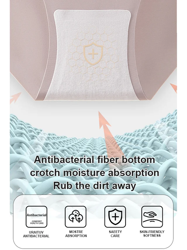 High-waisted anti-bacterial and breathable panties