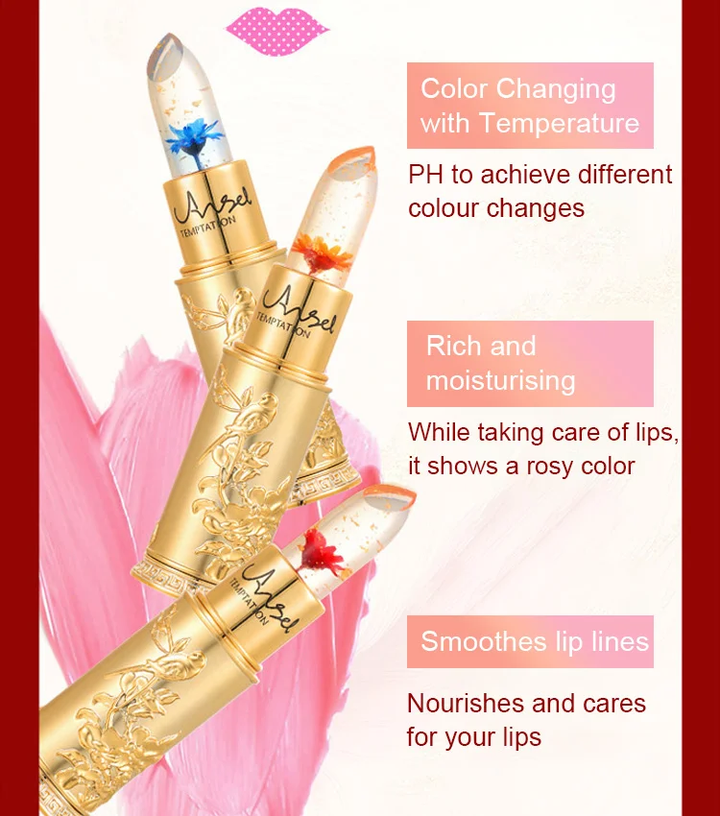 Crystal Jelly Flower Lipstick Color Changing with Temperature