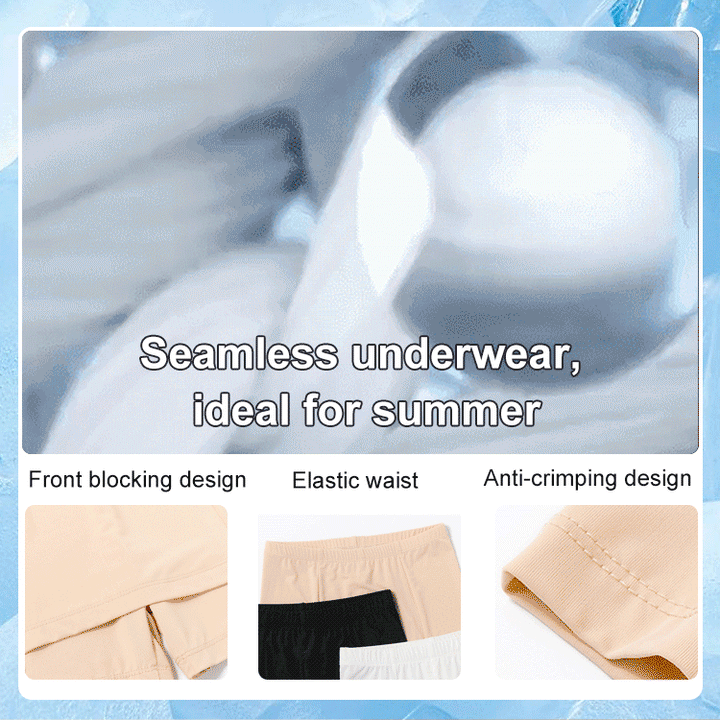 Front full coverage seamless ice silk safety pants