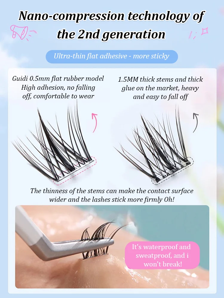 Ten rows of large capacity glue free removable false eyelashes