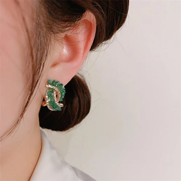 💖Mothers Day Promotion 49% Off -💕Fashion Cross Green Crystal Earrings