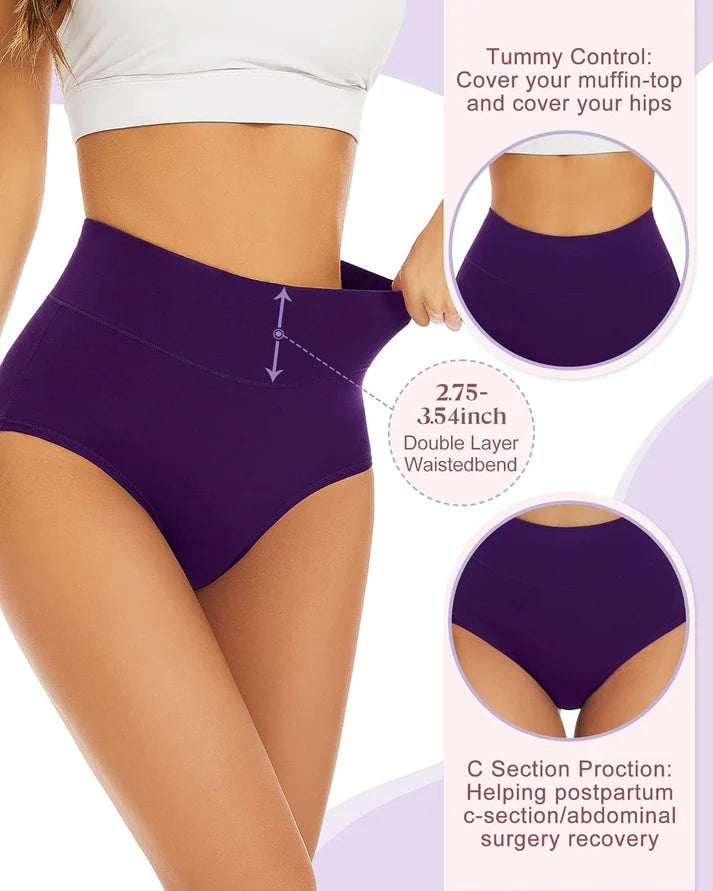 Plus Size High Waist Hip Lifting Cotton Panties for Women