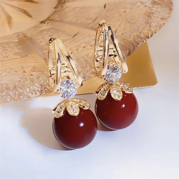 Sparkly Huggie Dangle Earrings