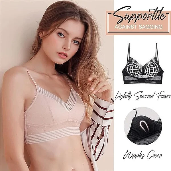 Low Back Wireless Lifting Lace Bra