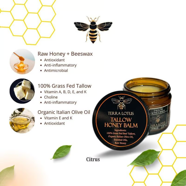 Beef Tallow and Honey Balm for Skin