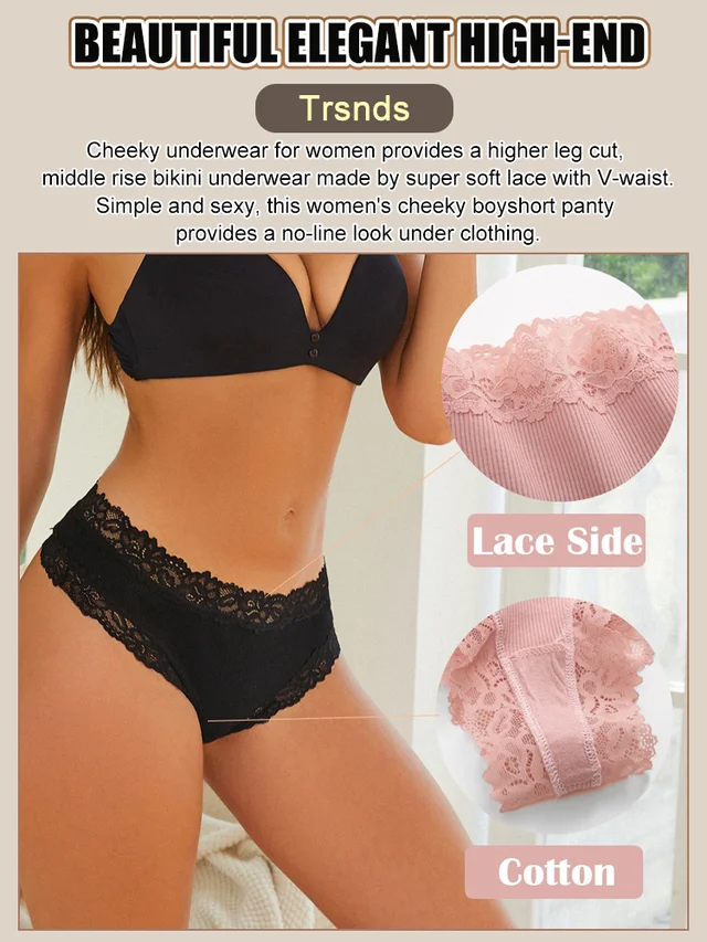 Mid-rise ribbed cotton crotch sexy and comfortable briefs