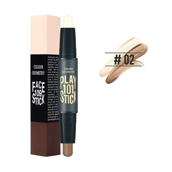 2 Color Double Natural Stereoscopic Highlighter Concealer Stick