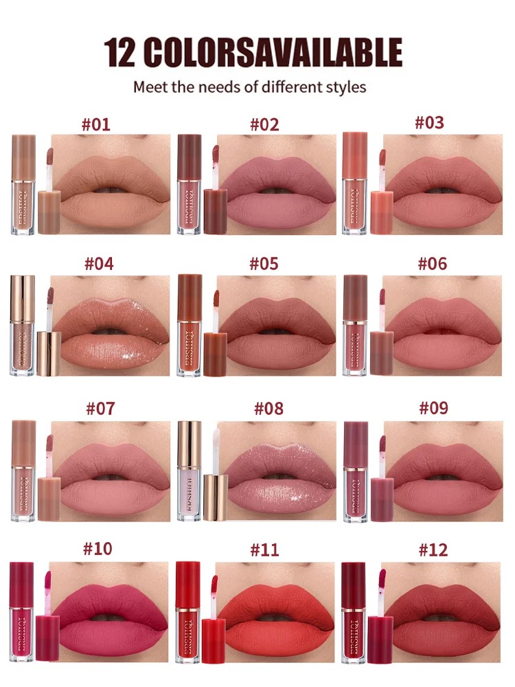 12-color book lip gloss set