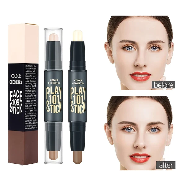 2 Color Double Natural Stereoscopic Highlighter Concealer Stick