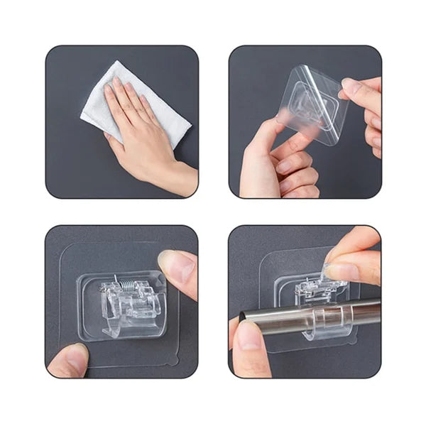 (🎅🎁2024-Christmas Hot Sale🎁-49% ) Nail-Free Adjustable Curtain Rod Holders(Set of 2)