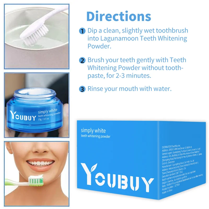 Teeth Whitening Powder| Instant Whitening and Stain Removal