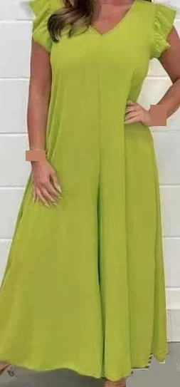2024 SUMMER NEW RUFFLED WIDE LEG CASUAL JUMPSUIT