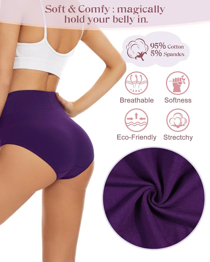 Plus Size High Waist Hip Lifting Cotton Panties for Women
