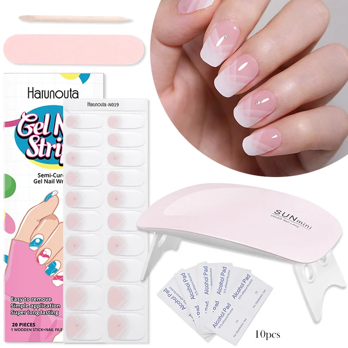 HOT SALE💅Gel Nail Stickers UV Lamp Set