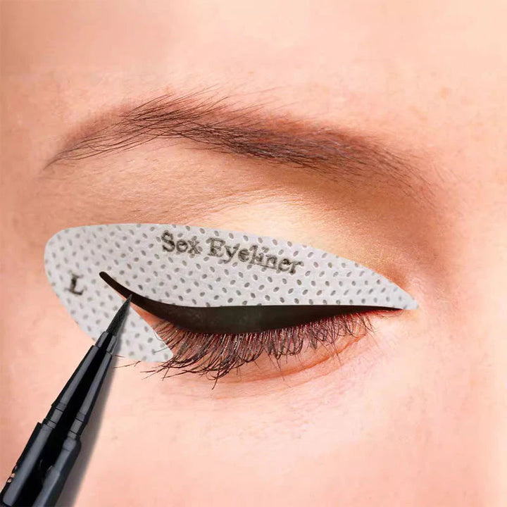 Eyeshadow/eyeliner makeup template stickers