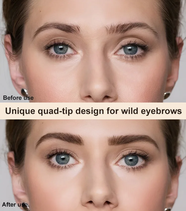 Waterproof sweat-proof and non-smudging four-pronged eyebrow pencil