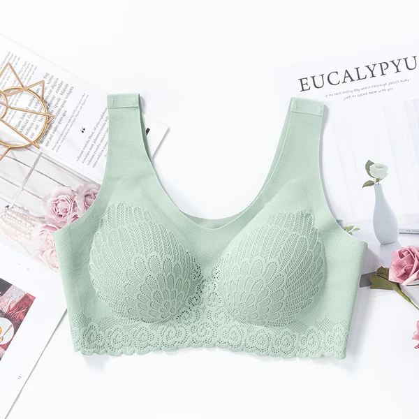 2024 Latex 4.0 Graceful Anti saggy Breathable Lace Large Size Bra