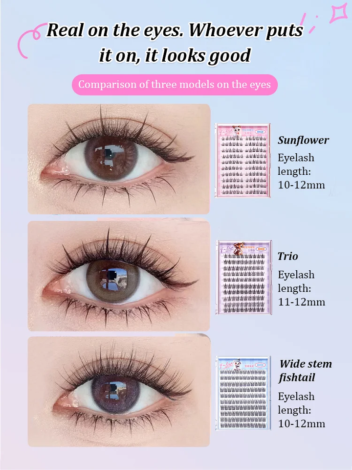 Ten rows of large capacity glue free removable false eyelashes