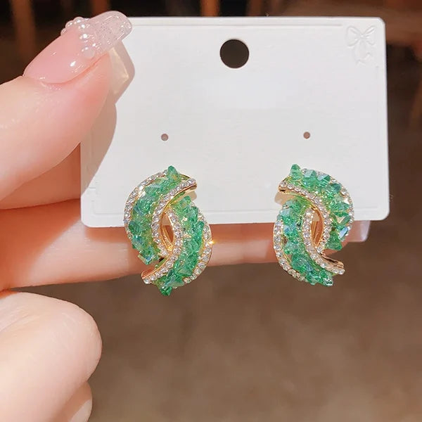 💖Mothers Day Promotion 49% Off -💕Fashion Cross Green Crystal Earrings