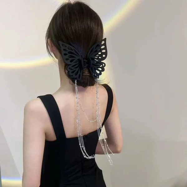 Butterfly Cutout Tassel Large Hair Clip