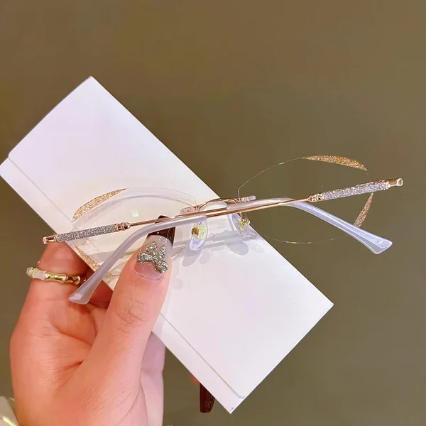 WOMENS DIAMOND RIMLESS ANTI BLUE LIGHT PRESBYOPIA GLASSES
