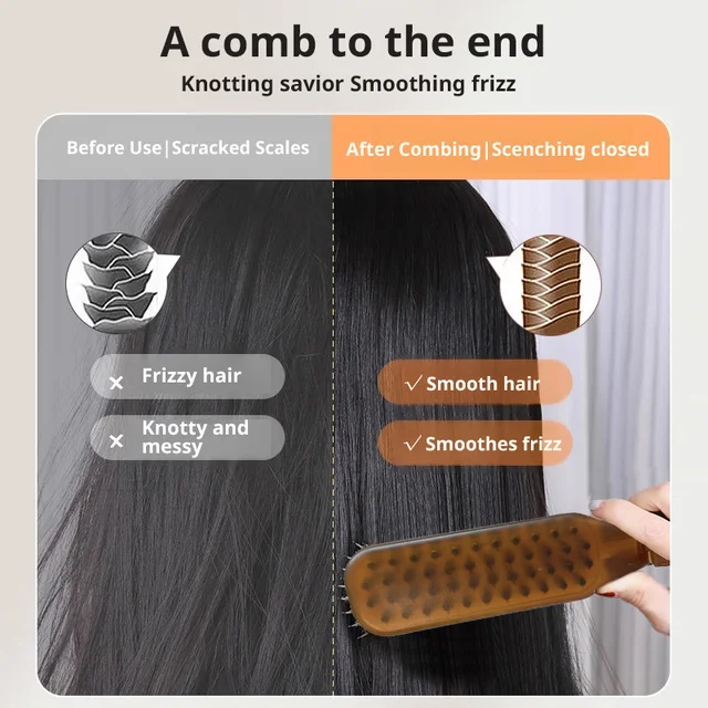 Folding boar bristle comb